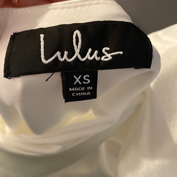 Lulu’s White Satin One Shoulder Dress - Picture 3 of 3